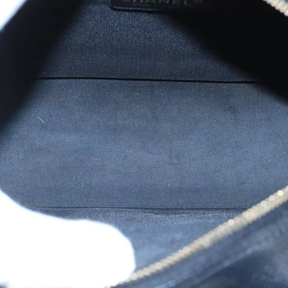 CHANEL Matelasse Hand Bag Grained Calf Skin Black CC Auth - Picture 13 of 16